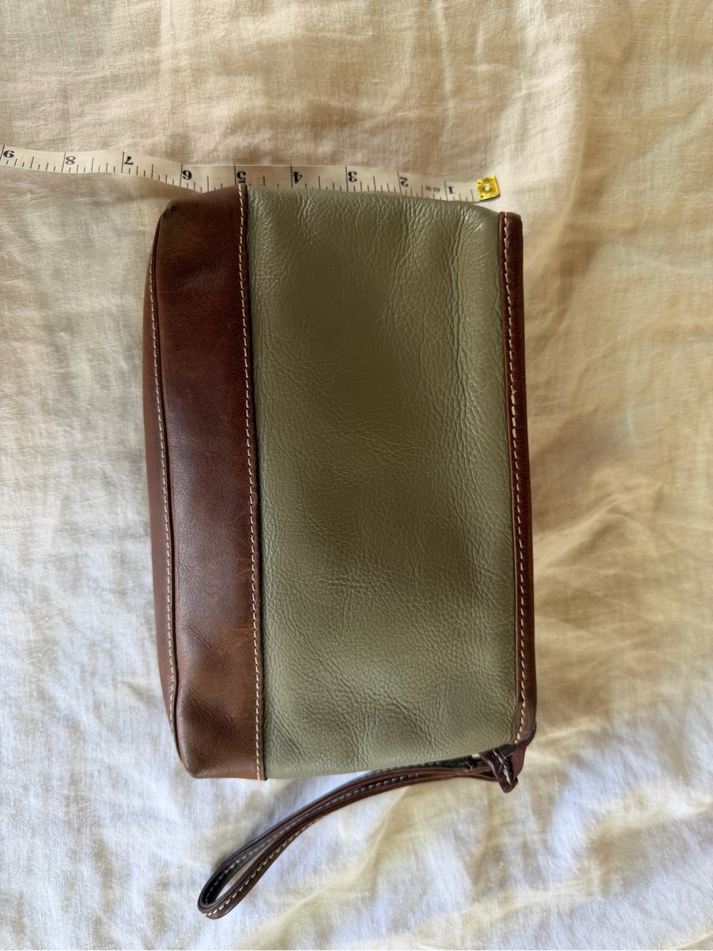 Latico Leather Wristlet – Sage Green and Brown - Picture 10 of 11